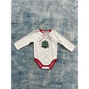 NWT! Miniwear Embroidered Christmas Long Sleeve Bodysuit 18 Months